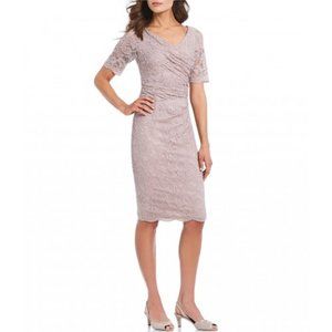ADRIANNA PAPELL LACE COWL NECK SHEATH DRESS NWT